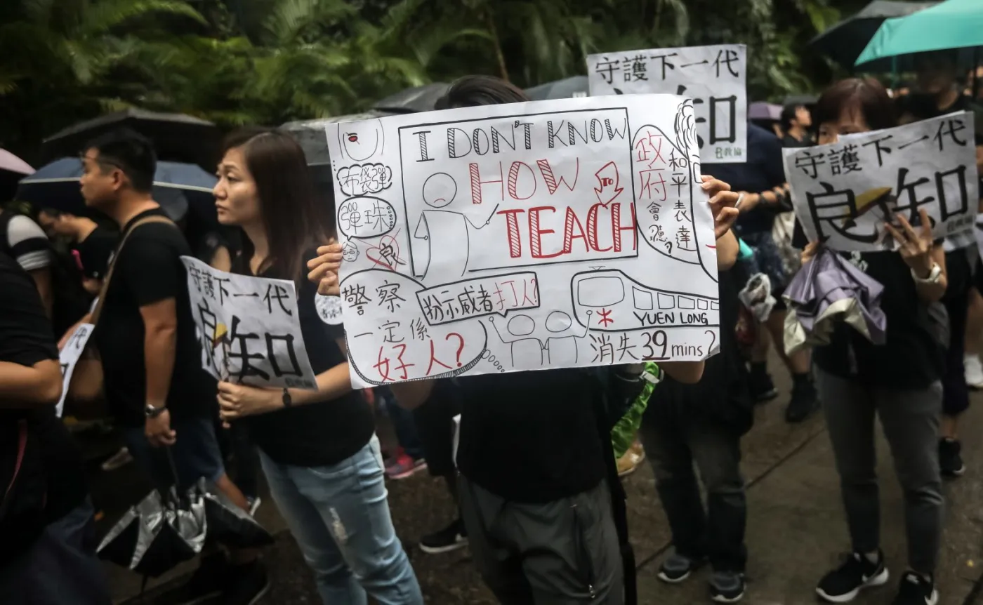 Protest nauczycieli w Hongkongu