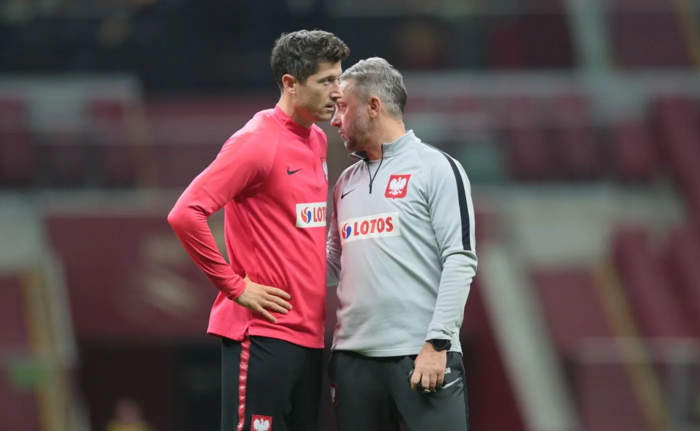 Robert Lewandowski i Jerzy Brzęczek