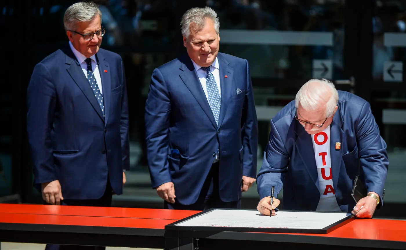 Bronisław Komorowski, Aleksander Kwaśniewski i Lech Wałęsa