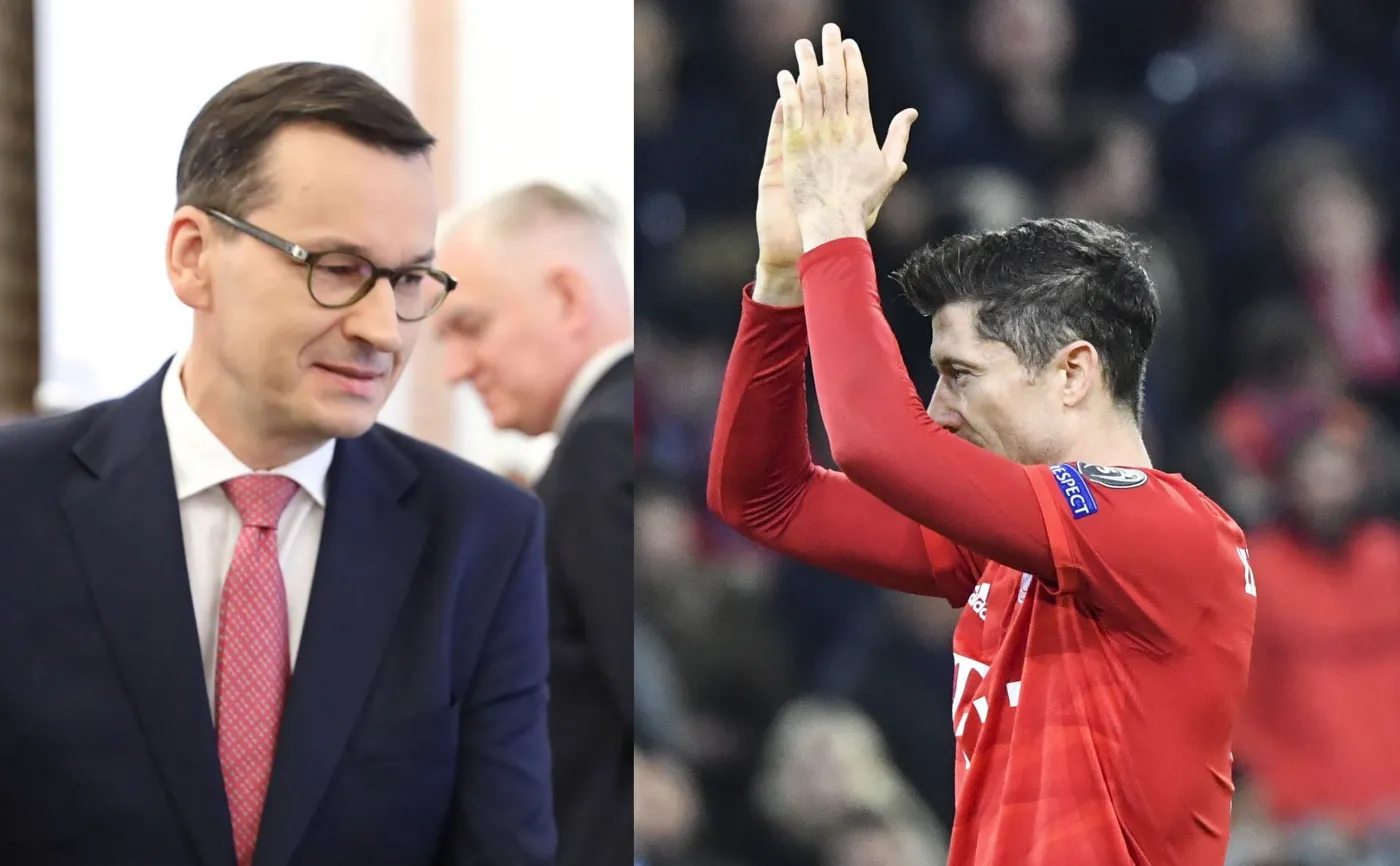 Mateusz Morawiecki i Robert Lewandowski