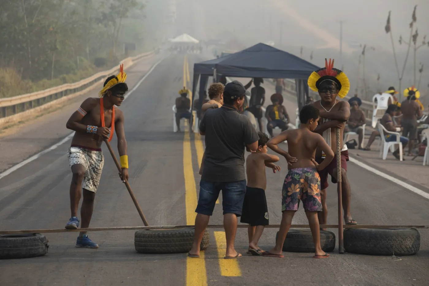 Protesty członków plemienia Kayapo