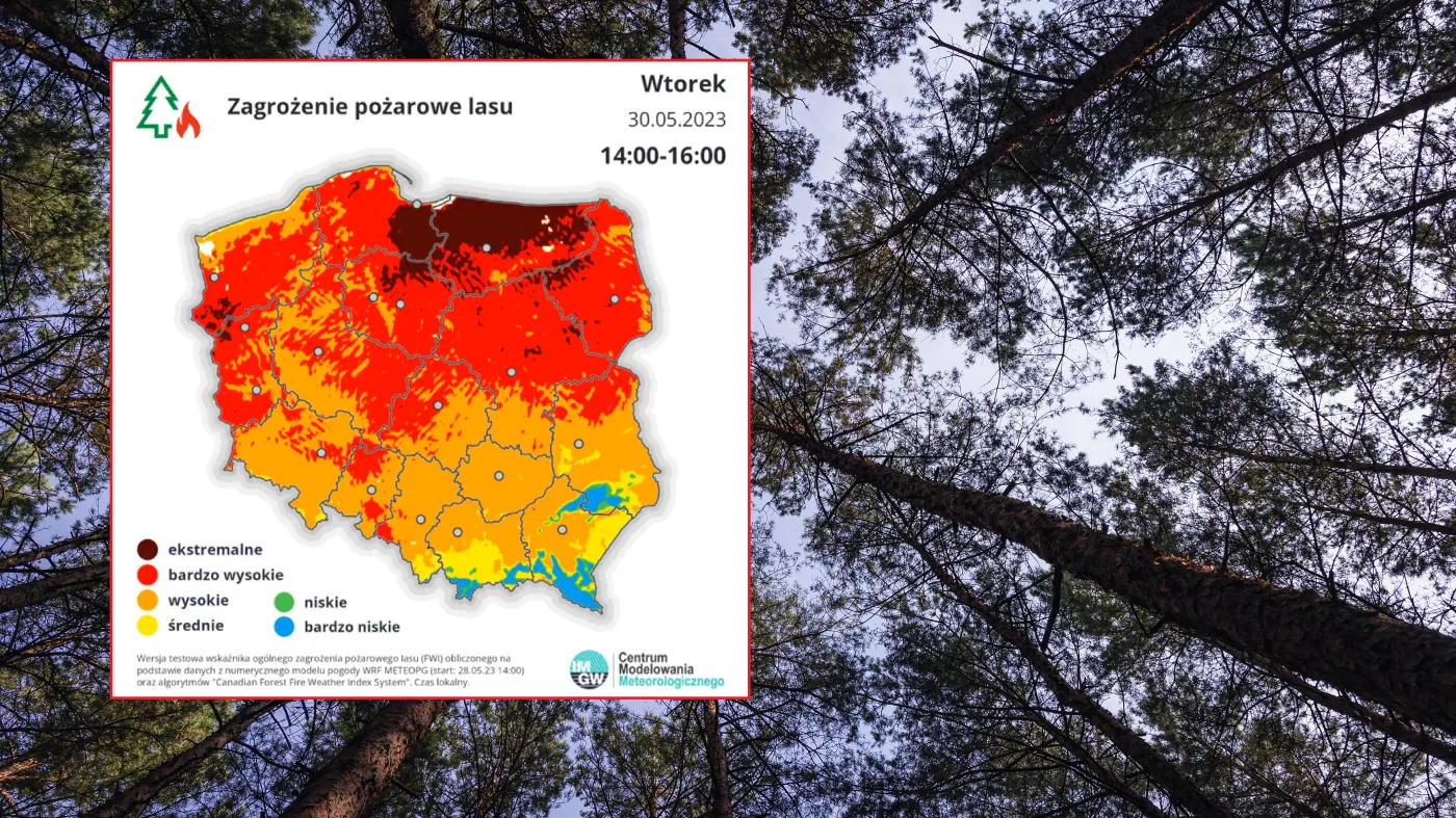 Mapa zagrożenia pożarowego lasu