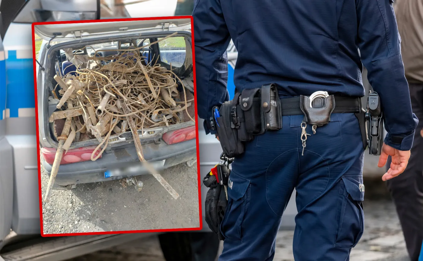 Ukradli złom i zapakowali łup do Seicento. Policjanci dogonili ich pieszo