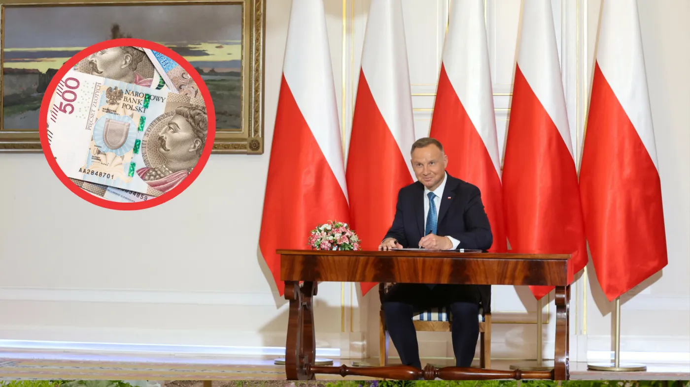Prezydent Andrzej Duda; pieniądze