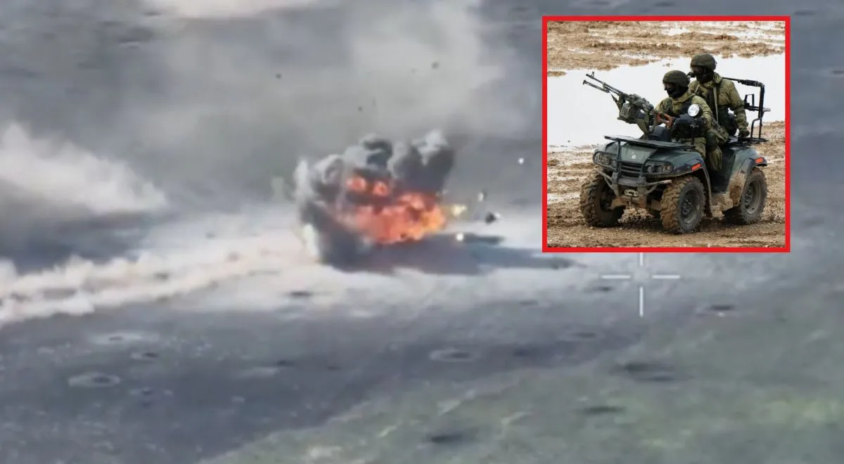 Rosjanie na quadach momentalnie zmienili się w słupy dymu. Przerażające nagranie z frontu