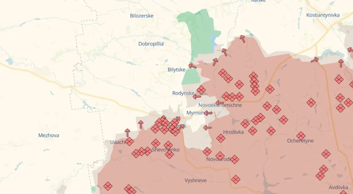 Sytuacja na froncie wokół Pokrowska