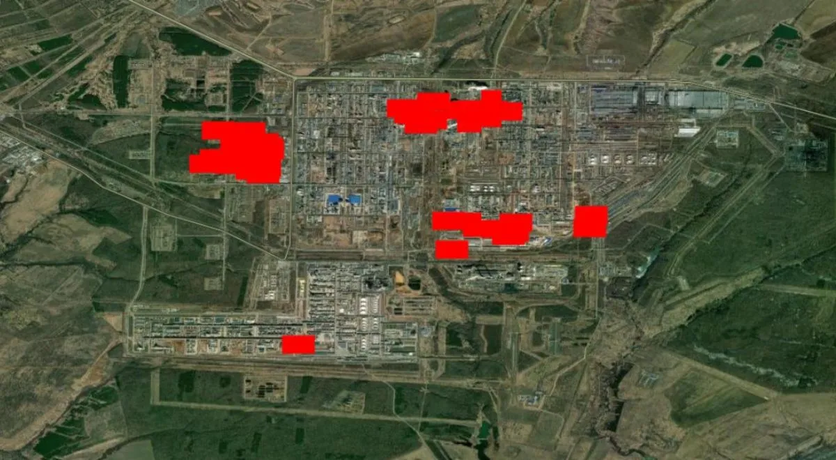 Pożar w strefie przemysłowej w Niżniekamsku