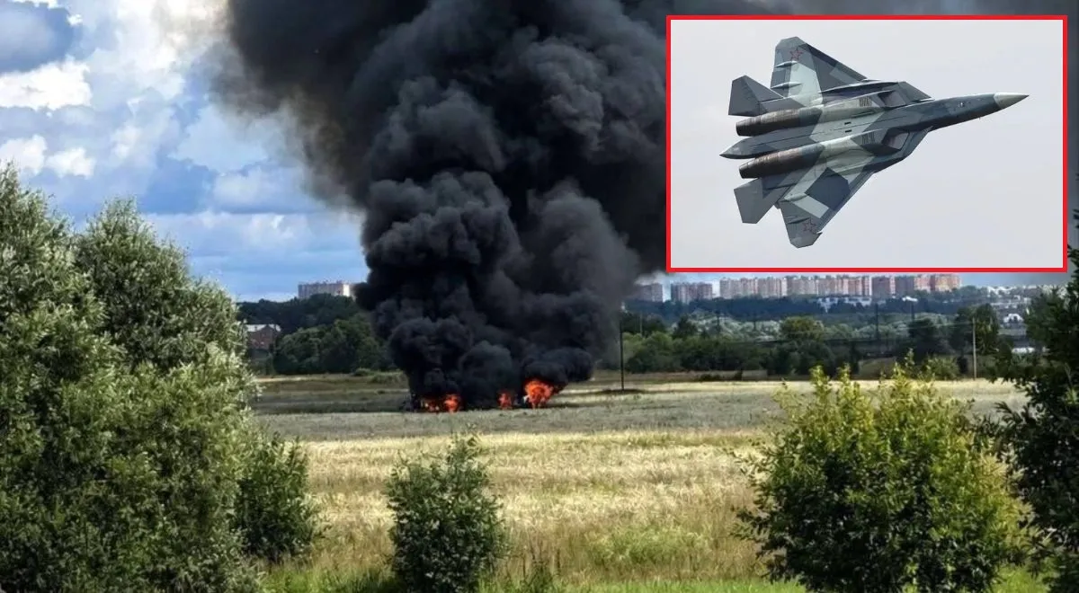 Katastrofa Su-57 pod Moskwą. To najnowocześniejszy myśliwiec Rosji