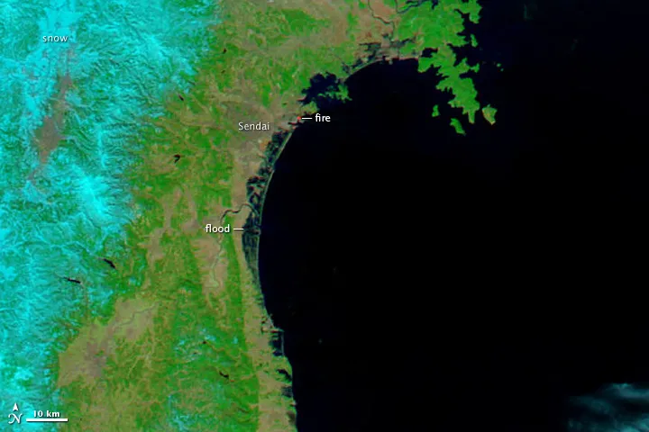 Zobacz, jak tsunami zalało Japonię - zdjęcia satelitarne