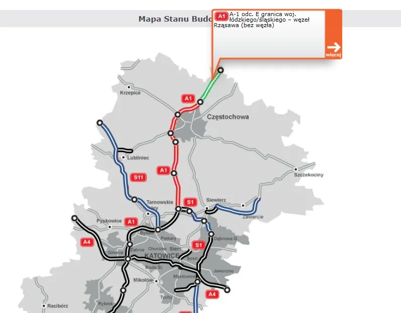Domknięcie autostrady A1 coraz bliżej. GDDKiA wybrała ofertę na ostatni odcinek woj. śląskim [MAPA]