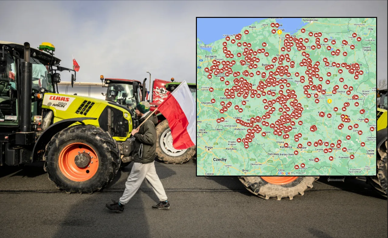protest rolnicy mapa