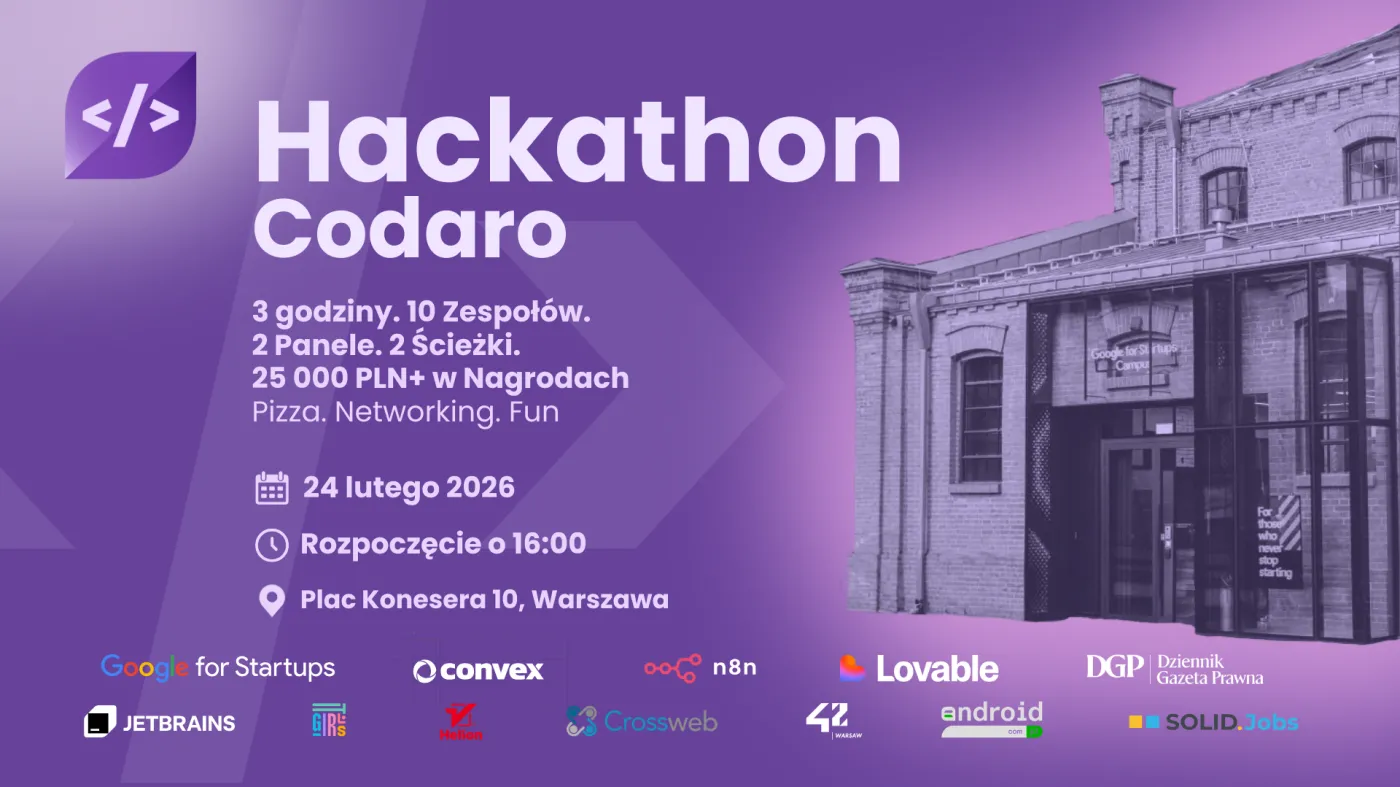 3 godziny kodowania, pizza i 25 tys. PLN w puli. Rusza Codaro Coding Challenge w Google Campus