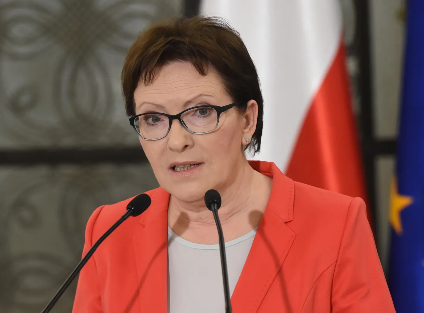 Premier Ewa Kopacz podczas konferencji prasowej po posiedzeniu zarządu krajowego Platformy Obywatelskiej,   PAP/Radek Pietruszka