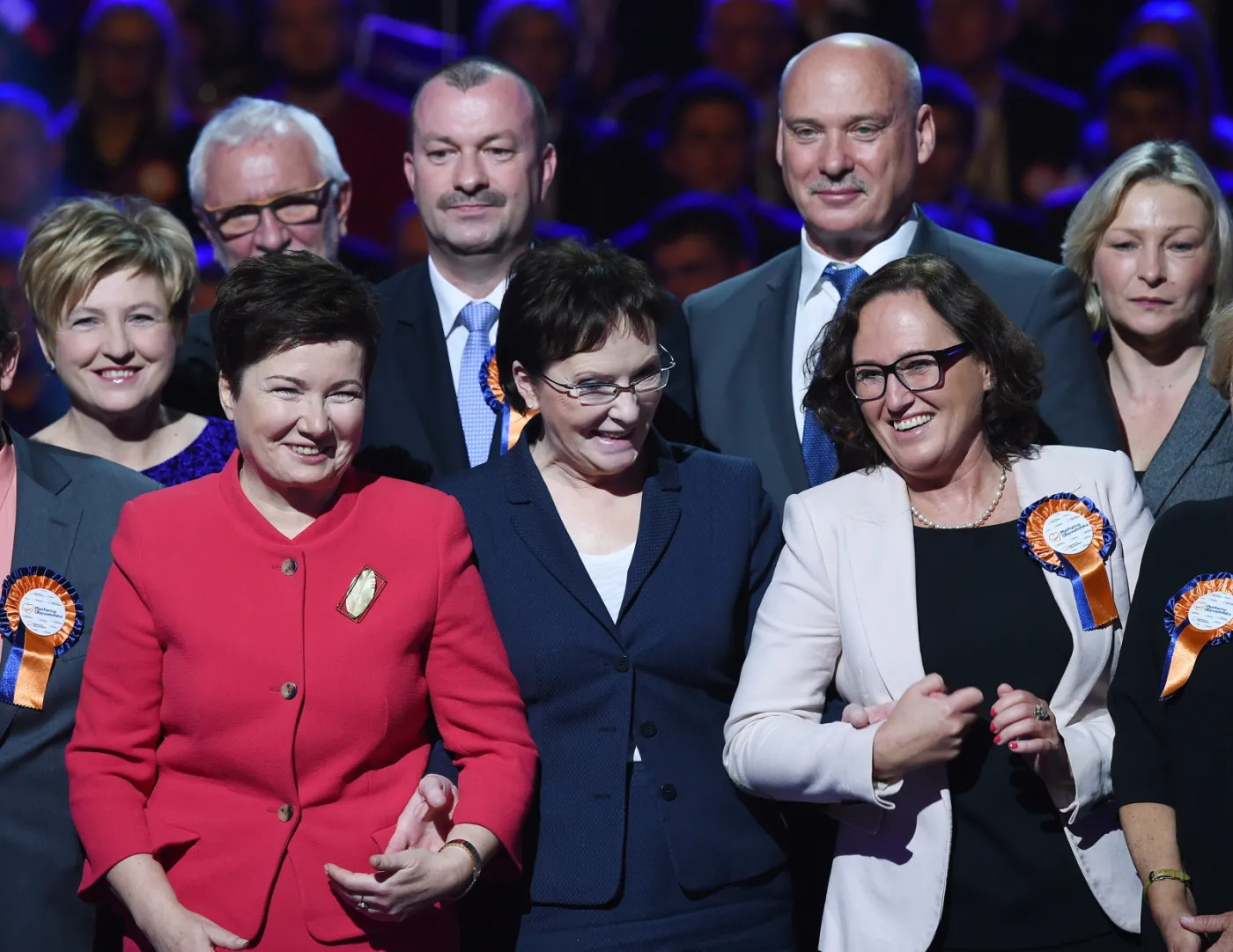 Ewa Kopacz oraz Hanna Gronkiewicz-Waltz podczas konwencji samorządowej PO. Fot. PAP/Radek Pietruszka
