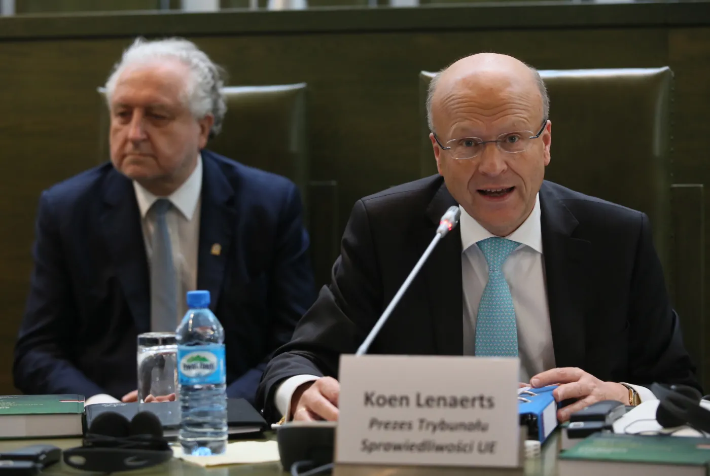  Przewodniczący Trybunału Sprawiedliwości UE Koen Lenaerts i Prezes Trybunału Konstytucyjnego Andrzej Rzepliński