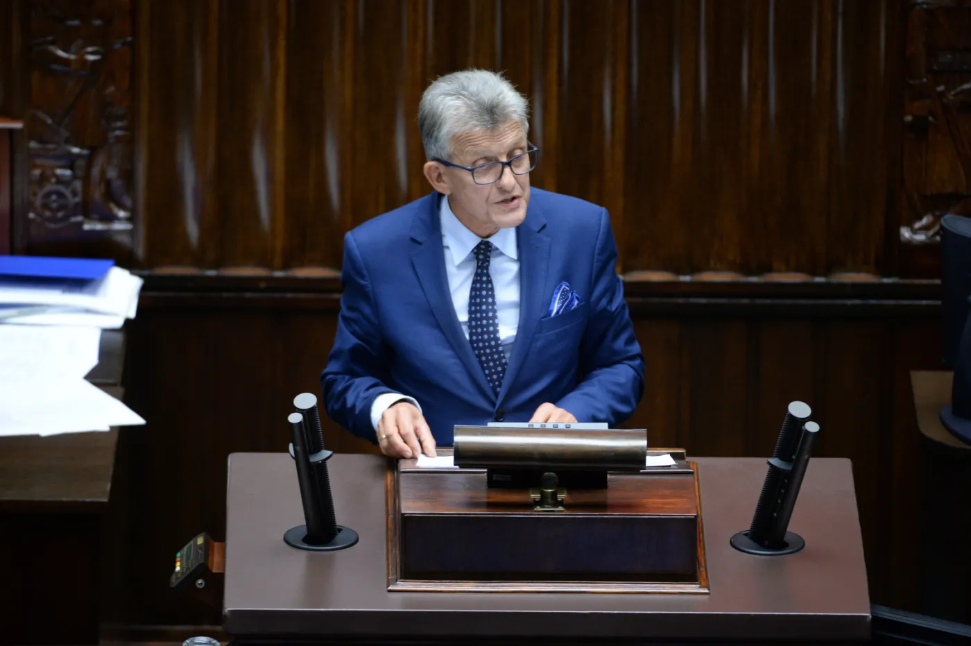 Stanisław Piotrowicz podczas posiedznia Sejmu.