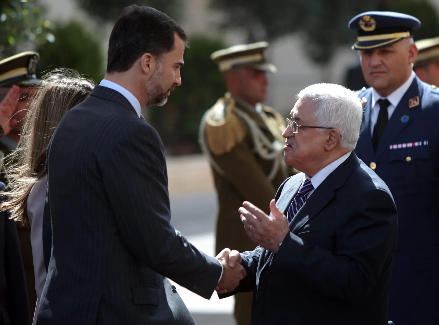 Hiszpański książę Filip i prezydent Autonomii Palestyńskiej Mahmud Abbas
