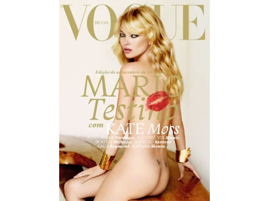 Kate Moss na okładce brazylijskiej edycji „Vogue”. Fot. Mario Testino