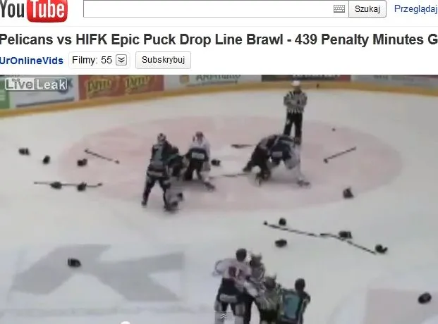 Tak tłuką się hokeiści. Podobno to była ustawka. Wideo