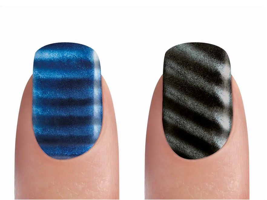 Chcesz mieć paznokcie w paski? Wypróbuj magnetyczne lakiery do paznokci