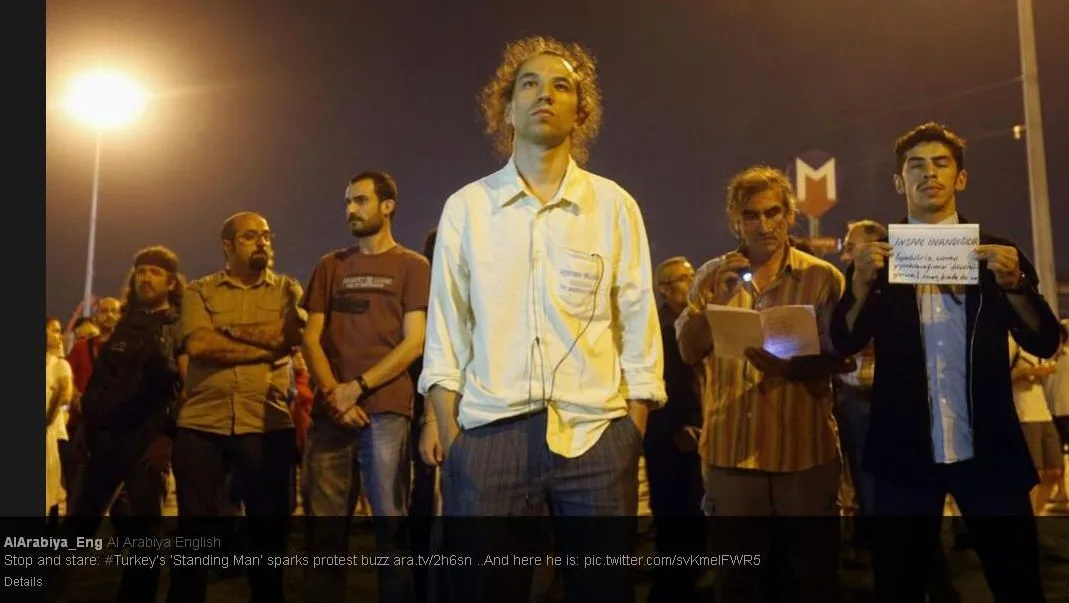 Erdem Gunduz na Placu Taksim, źródło: profil Al Arabiya English