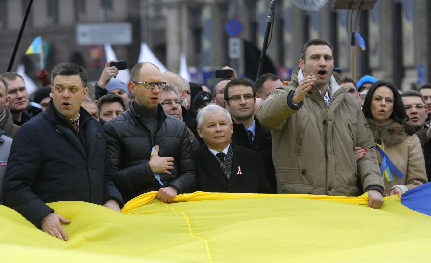 Jarosław Kaczyński wśród polityków opozycji w Kijowie