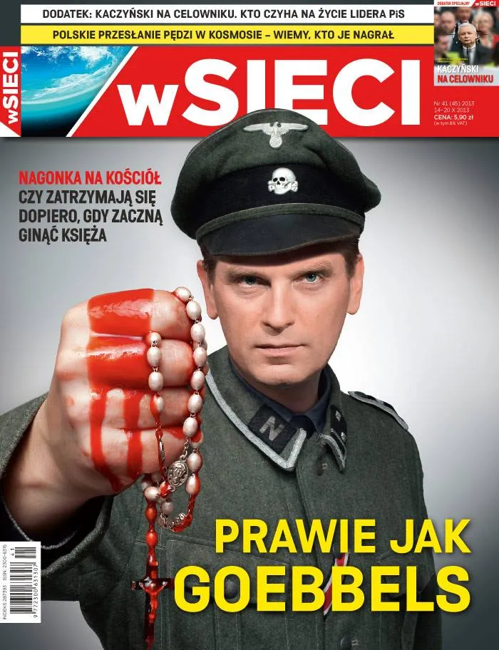 Tomasz Lis jako nazista na okładce tygodnika "W Sieci". ZOBACZ CAŁĄ OKŁADKĘ