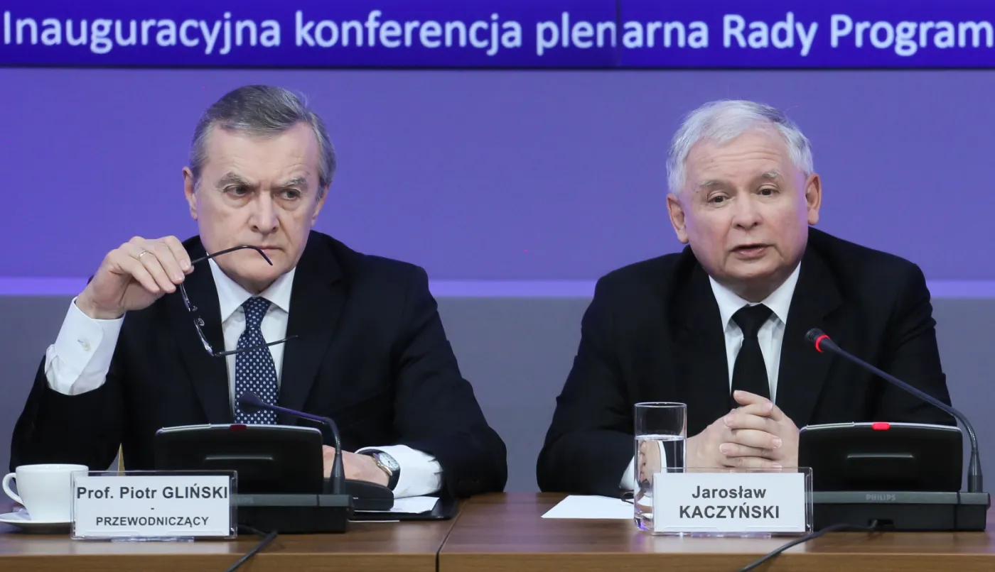 Prof. Piotr Gliński i prezes PiS Jarosław Kaczyński