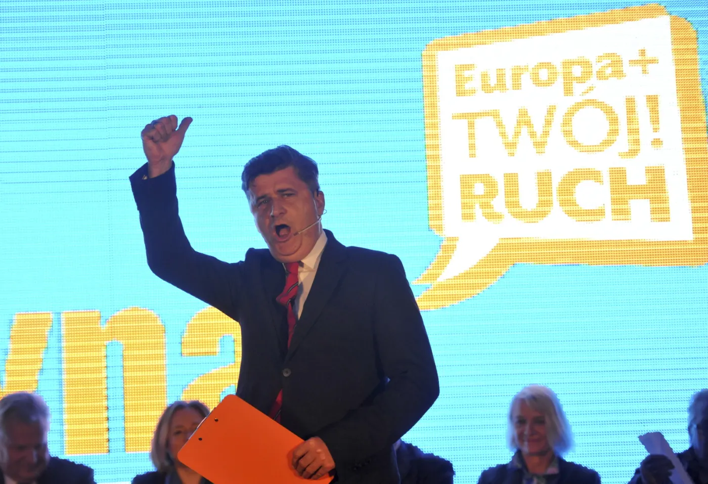 Lider Twojego Ruchu Janusz Palikot podczas konwencji wyborczej