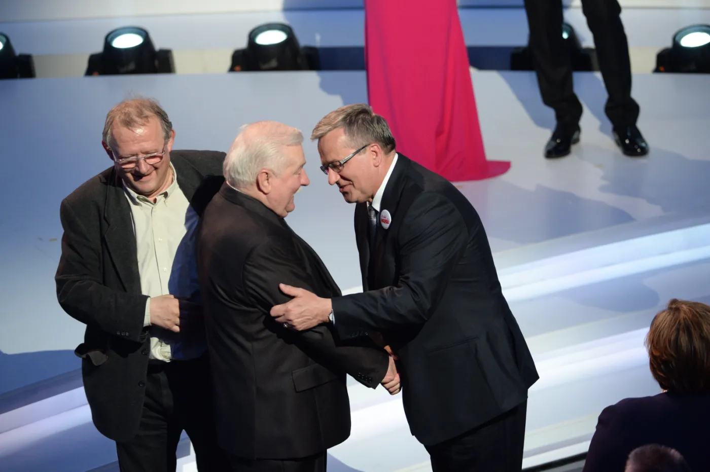 Adam Michnik, Lech Wałęsa i Bronisław Komorowski