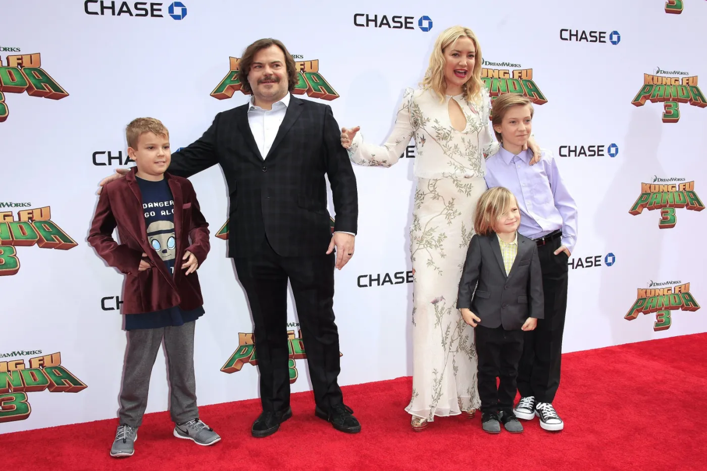 Jack Black z synem Samem oraz Kate Hudson i jej dzieci: Ryder i Bingham