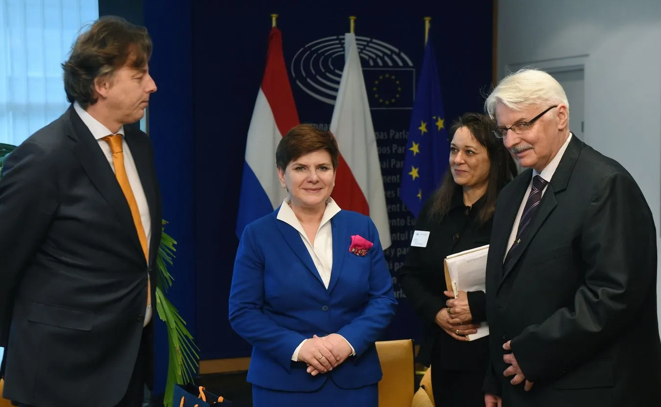 Beata Szydło i Witold Waszczykowski na spotkaniu z ministrem spraw zagranicznych Holandii Bertem Koendersem