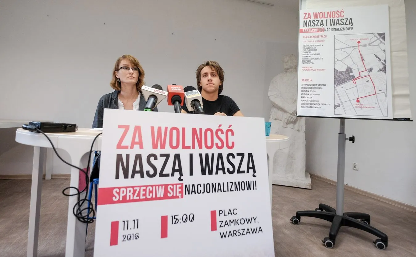 Weronika Samolińska z partii Razem oraz Michał Szymanderski-Pastryk 