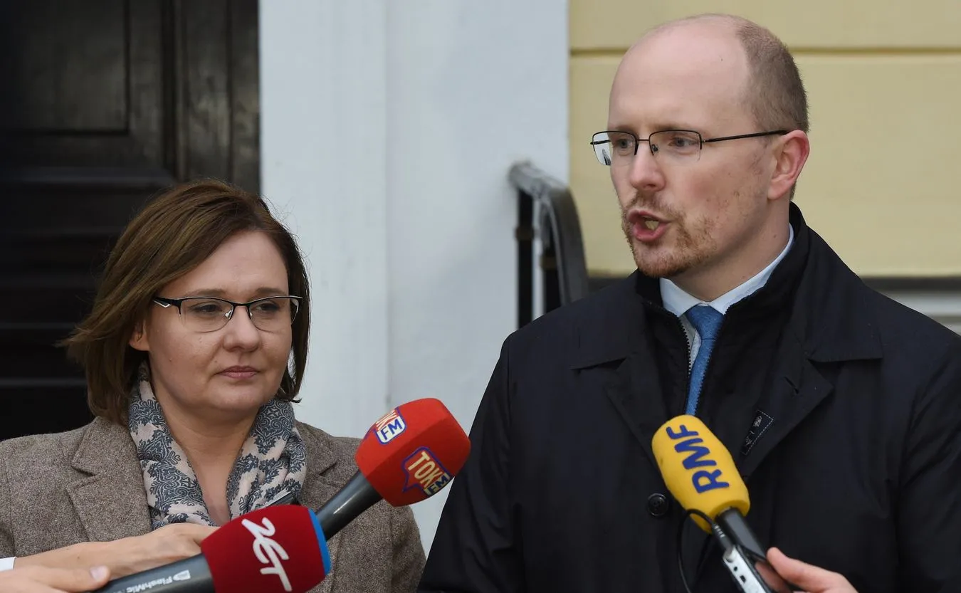 Prezes Ordo Iuris Jerzy Kwaśniewski i Małgorzata Owczarska z Konfederacji Kobiet RP 