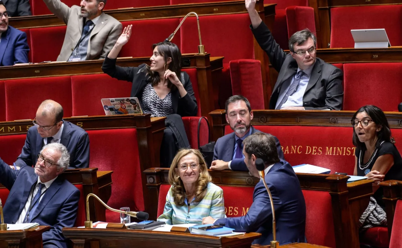 Francuska minister sprawiedliwości Nicole Belloubert w czasie głosowania w parlamencie