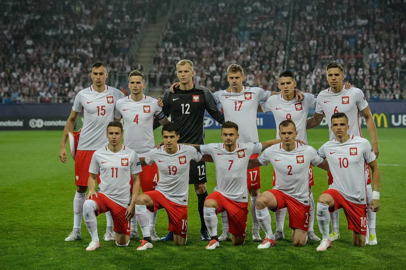 Reprezentacja Polski przed meczem ze Słowacją w grupie A piłkarskich mistrzostw Europy U21