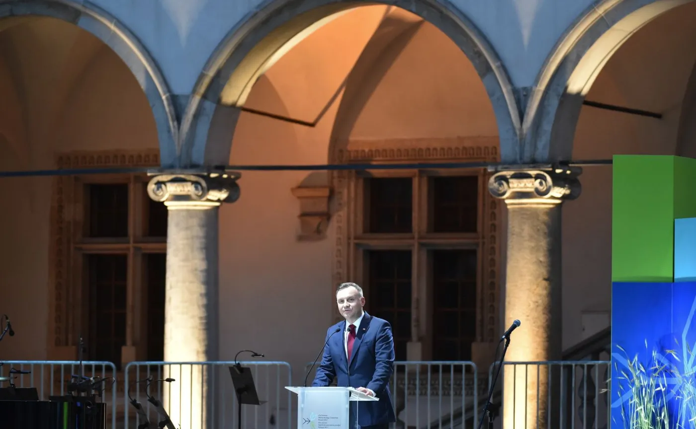 Prezydent RP Andrzej Duda podczas otwarcia 41. sesji Komitetu Światowego Dziedzictwa UNESCO