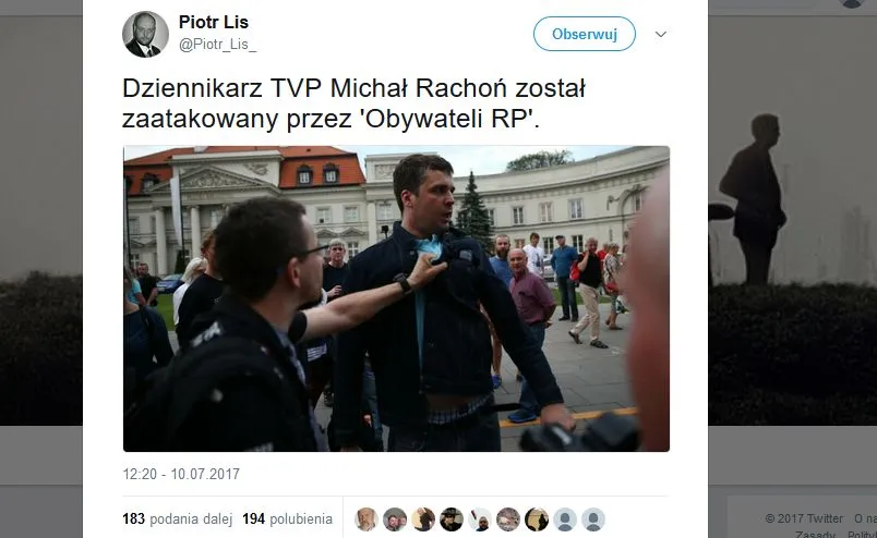 Michał Rachoń zaatakowany podczas kontrmanifestacji smoleńskiej