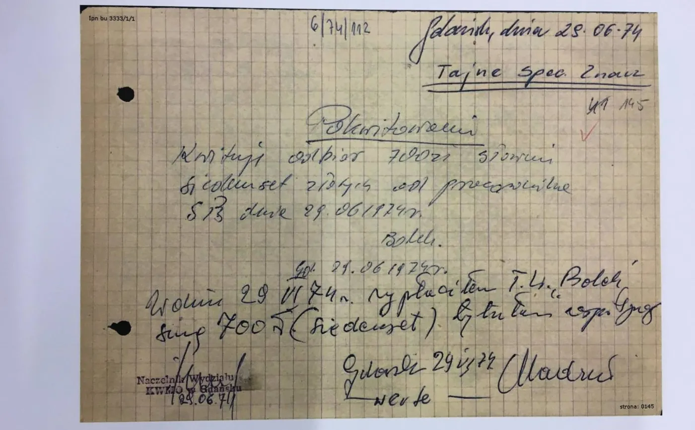 Dokumenty z teczki agenta TW "Bolek", jakie upublicznił Lech Wałęsa