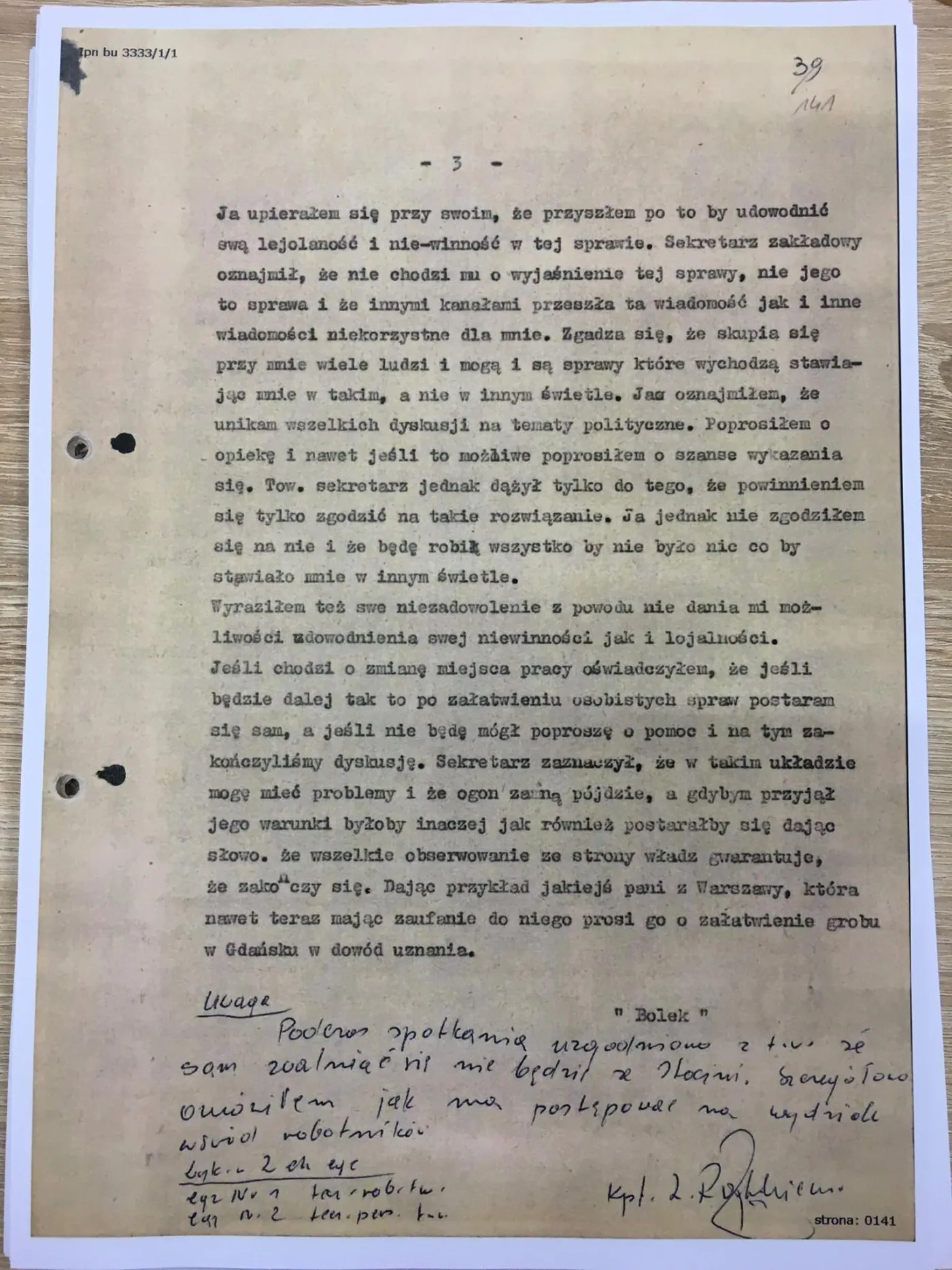 Dokumenty z teczki agenta TW "Bolek", jakie upubliczni