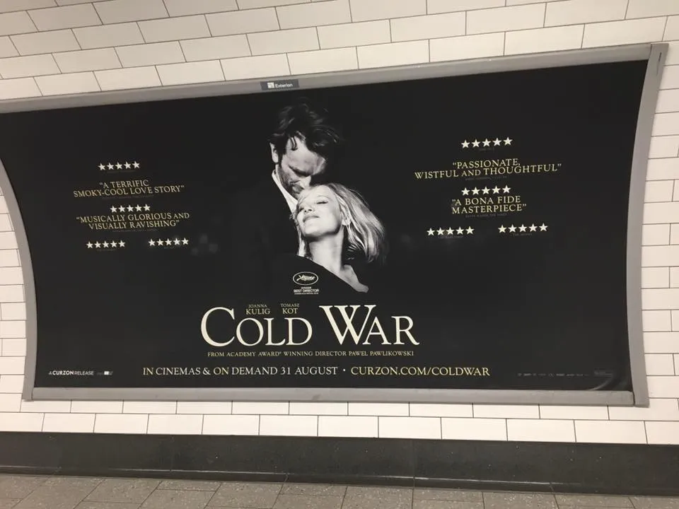 Wielkie billboardy promujące "Zimną wojnę" widoczne są nie tylko w Londynie. fot. Instagram Canal + Polska