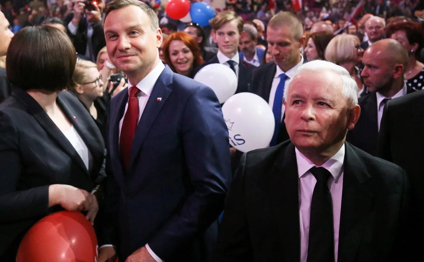 Andrzej Duda jeszcze jako prezydent elekt w towarzystwie prezesa PiS