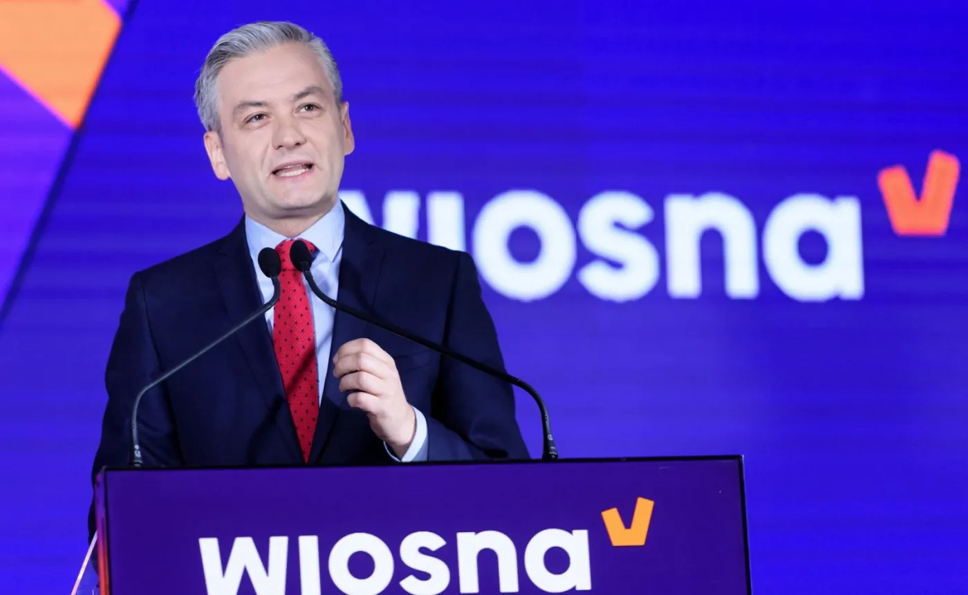 Lider partii Wiosna Robert Biedroń 
