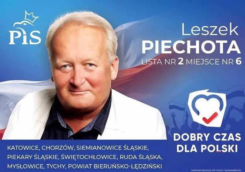 Materiały reklamowe Leszka Piechoty z sierpnia 2019