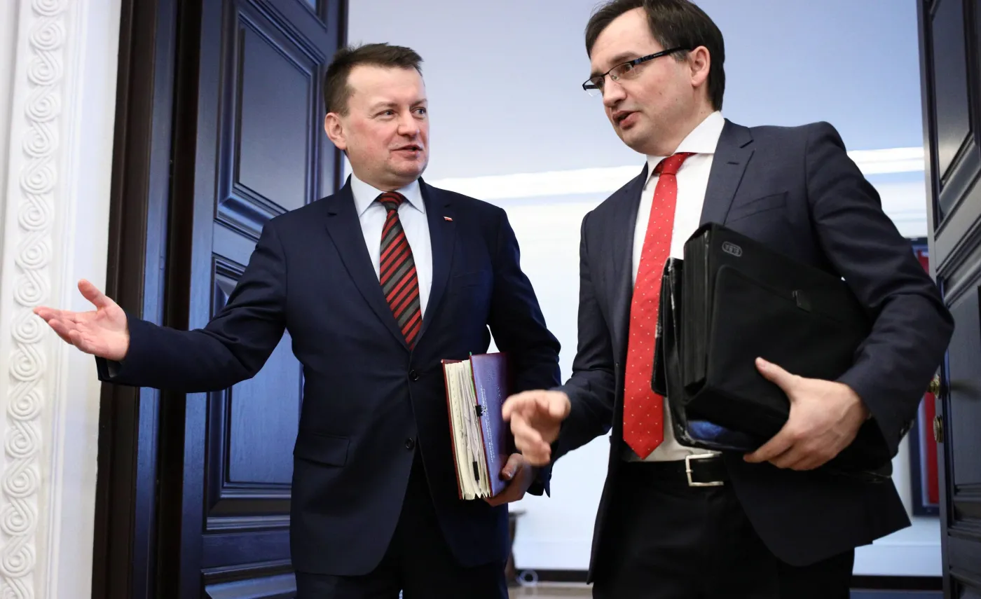 Minister obrony Mariusz Błaszczak i minister sprawiedliwości Zbigniew Ziobro 