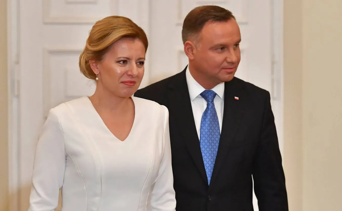 Prezydent Słowacji Zuzana Czaputova z prezydentem Polski Andrzejem Dudą