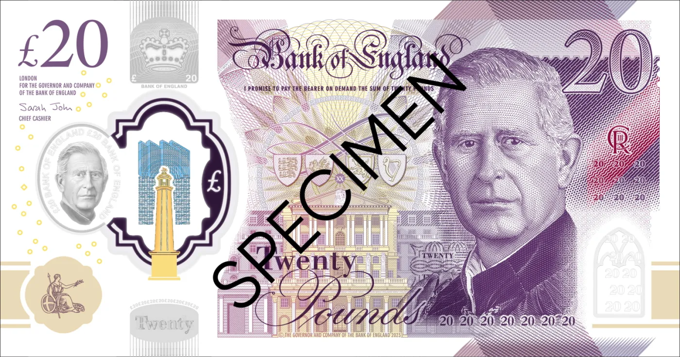 Bank Anglii zaprezentował banknoty z wizerunkiem Karola III