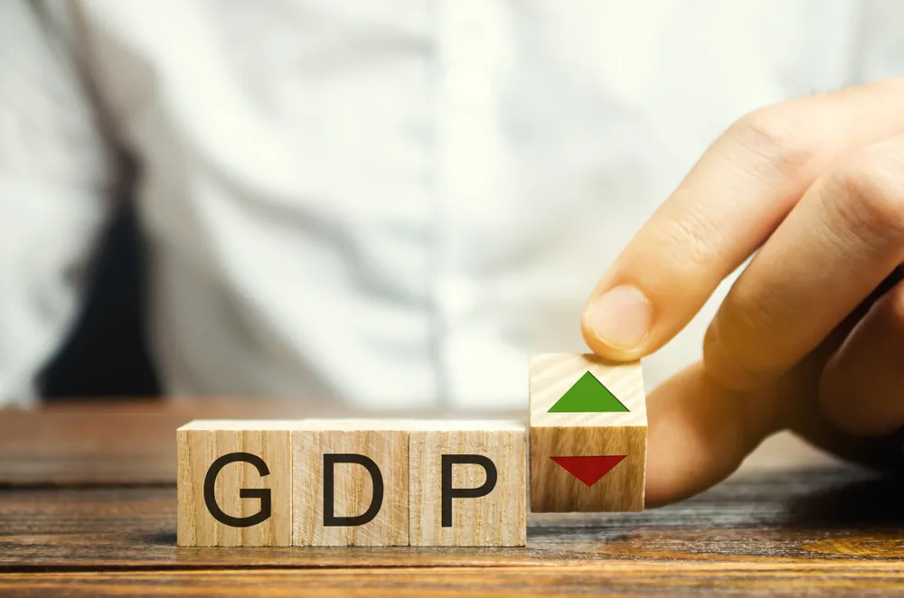 Wooden,Blocks,With,The,Word,Gdp,And,Up,And,Down