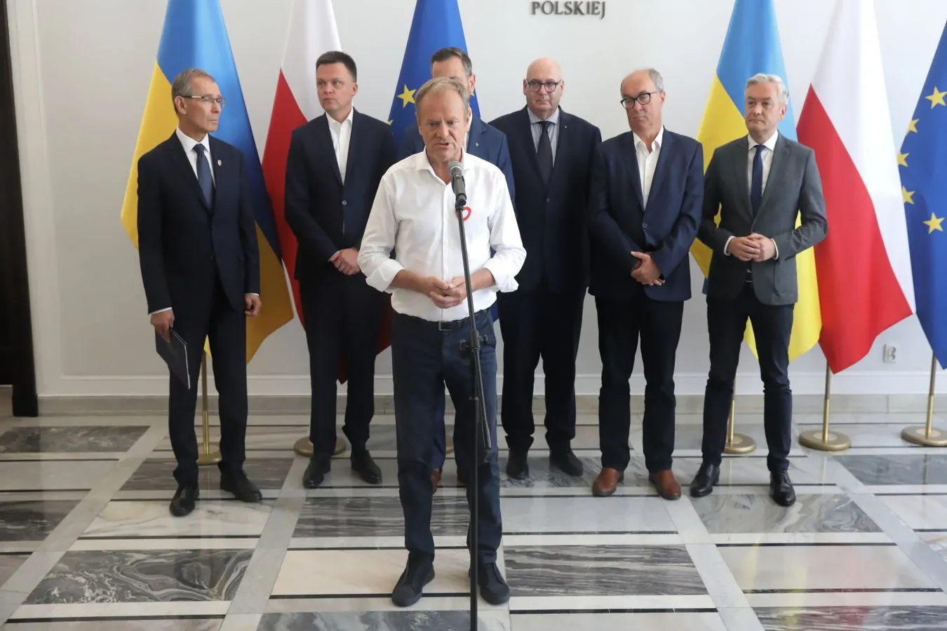 Donald Tusk, Zygmunt Frankiewicz, Szymon Hołownia, Piotr Zgorzelski, Włodzimierz Czarzasty, Robert Biedroń