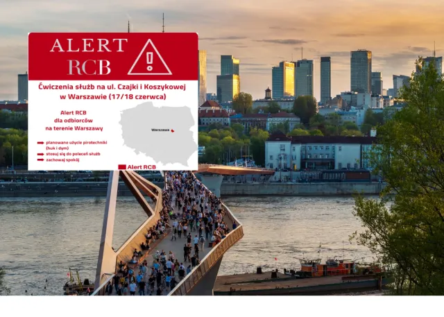 Alert RCB dla mieszkańców Warszawy. "Zachowaj spokój"